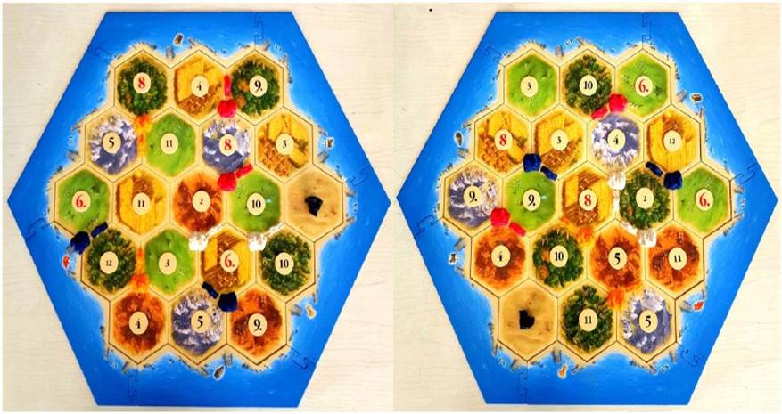 Figure 2 On the left, scenario for participants E1 and E4, and on the right, scenario for participant E2.